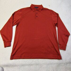 Scott Barber Shirt Size Medium Red Pima Cotton Long‎ Sleeve Polo